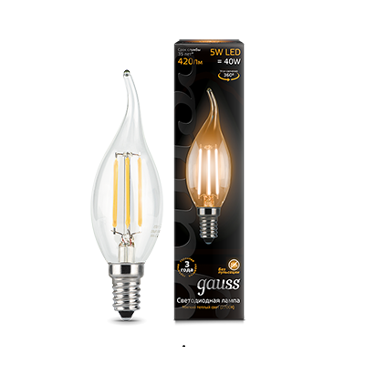 Лампа LED Filament Candle tailed E14 5W 2700K 104801105